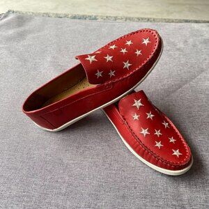 MARC JOSEPH NEW YORK Unisex Leather Driver with White Star Detail Loafer